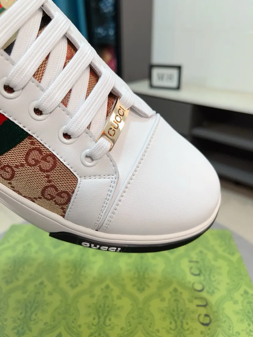 Men's shoes 💰420🌹🌹GUCCI [Gucci] New high-end brand of men's shoes, the latest fashionable casual men's shoes, trendy and versatile, relaxed and sporty style, uppers imported from Italy, first-layer cowhide, genuine leather lining, and ultra-fine workmanship. Original personalized fashionable rubber wear-resistant outsole, light and comfortable on the foot, size 38-44